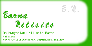 barna milisits business card